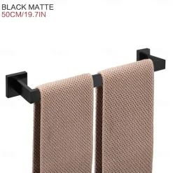 Bathroom Accessory Set Stainless Steel Include Towel Bar/Robe Hook/Toilet Paper Holder/Bathroom Tower Rack Matte Black 1or3or4pcs