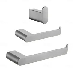 Bathroom Accessory Set Wall Mounted Brushed Stainless Steel Include Robe Hook Towel Bar Toilet Paper Holder with Mobile Phone Storage Shelf Towel Holder and Roll Paper Shelf 1or 3pcs