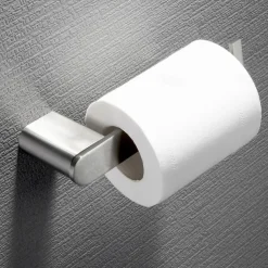 Bathroom Accessory Set Wall Mounted Brushed Stainless Steel Include Robe Hook Towel Bar Toilet Paper Holder with Mobile Phone Storage Shelf Towel Holder and Roll Paper Shelf 1or 3pcs