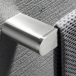 Bathroom Accessory Set Wall Mounted Brushed Stainless Steel Include Robe Hook Towel Bar Toilet Paper Holder with Mobile Phone Storage Shelf Towel Holder and Roll Paper Shelf 1or 3pcs