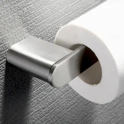 Bathroom Accessory Set Wall Mounted Brushed Stainless Steel Include Robe Hook Towel Bar Toilet Paper Holder with Mobile Phone Storage Shelf Towel Holder and Roll Paper Shelf 1or 3pcs