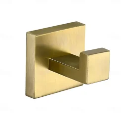 Bathroom Accessory Set,Brushed Golden Stainless Steel Wall Mounted Hardware Sets,Includeing 2 Robe Hooks, 1 Toilet Paper Holder,1 Towel Rack