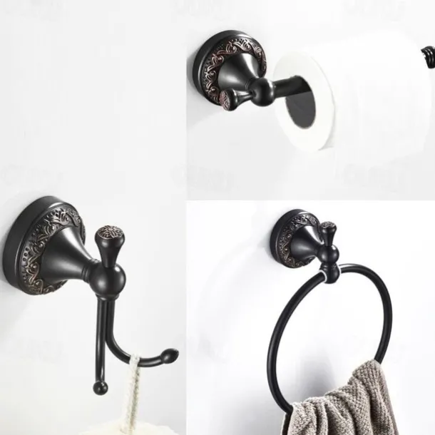 Bathroom Accessory Sets,Wall Mounted ORB Hardware Include Towel Bar/Toilet Paper Holder /Robe Hook/Towel Ring