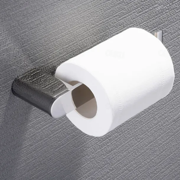 Bathroom Accessory Stainless Steel Robe Hook, Towel Bar, Towel Holder, Toilet Paper Holder with Shelf for Mobile Phone Storage Mirror Polished Silvery