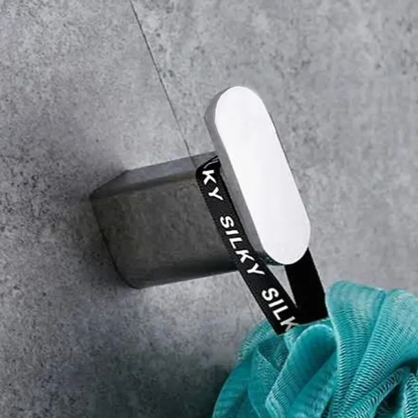 Bathroom Accessory Stainless Steel Robe Hook, Towel Bar, Towel Holder, Toilet Paper Holder with Shelf for Mobile Phone Storage Mirror Polished Silvery