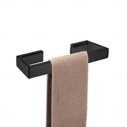 Bathroom Accessory Toilet Paper Holder / Robe Hook and Bathroom Single Towel Rod New Design Stainless Steel Wall Mounted Matte Black