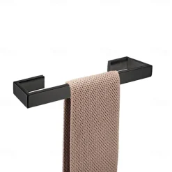 Bathroom Accessory Toilet Paper Holder / Robe Hook and Bathroom Single Towel Rod New Design Stainless Steel Wall Mounted Matte Black