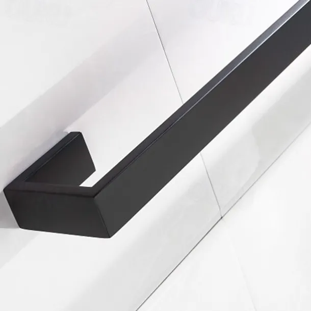 Bathroom Accessory Toilet Paper Holder / Robe Hook and Bathroom Single Towel Rod New Design Stainless Steel Wall Mounted Matte Black