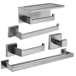 Bathroom Accessory Towel Bar/Robe Hook/Bath Towel Rack and Toilet Paper Holder New Design Multifunction Stainless Steel Bathroom Wall Mounted