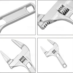 Bathroom Adjustable Wrench, 16-68mm Mini Adjustable Wrench, Small Space Multifunctional Aluminum Wrench, Bathroom Pipe Nut Removal Tool