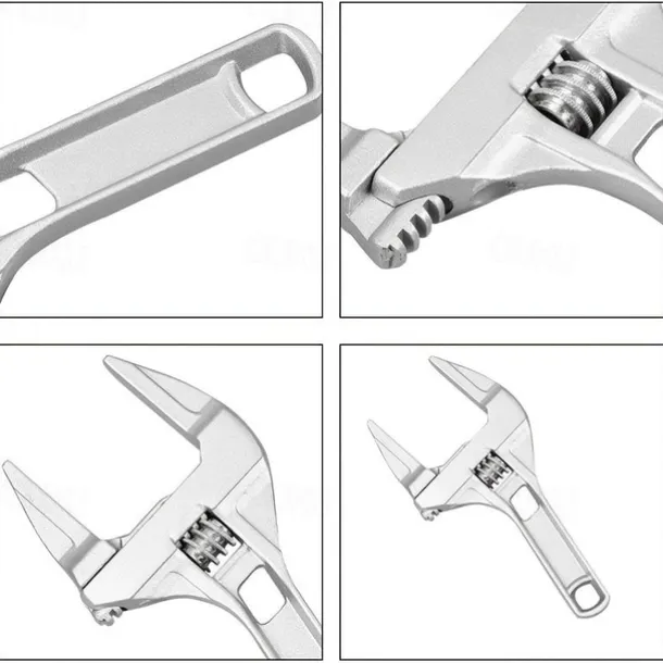 Bathroom Adjustable Wrench, 16-68mm Mini Adjustable Wrench, Small Space Multifunctional Aluminum Wrench, Bathroom Pipe Nut Removal Tool