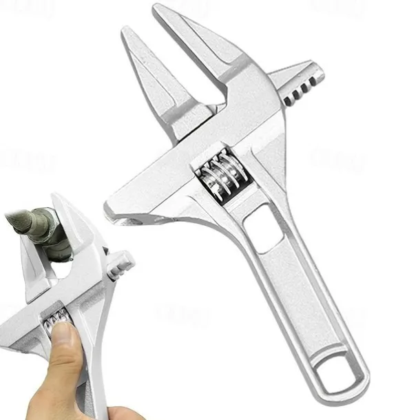 Bathroom Adjustable Wrench, 16-68mm Mini Adjustable Wrench, Small Space Multifunctional Aluminum Wrench, Bathroom Pipe Nut Removal Tool
