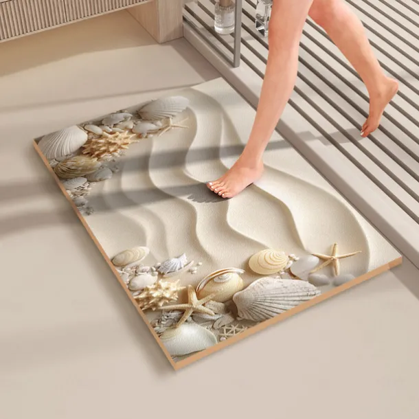 Bathroom Bath Mats Novelty Absorbent Bathroom Rug Polyester Non Slip