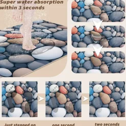 Bathroom Bath Mats Novelty Absorbent Bathroom Rug Polyester Non Slip