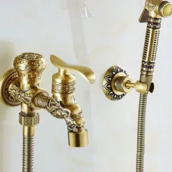 Bathroom Bidet Shower Sprayer Brass Toilet Douche Hygienic Cleaning Head Set Tap