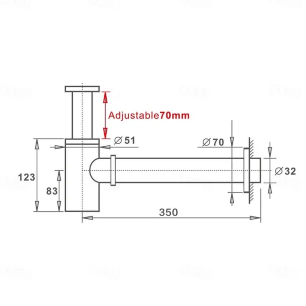 Bathroom Brass Contemporary Round Bottle P Trap Lavatory Adjustable Basin Sink Waste Drain P-Trap Kit with Pop up Drain(Silvery,Black)