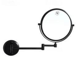 Bathroom Cosmetic Mirror Glass Brass Body and Stainless Steel Base Contemporary 1pc