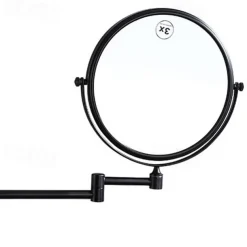 Bathroom Cosmetic Mirror Glass Brass Body and Stainless Steel Base Contemporary 1pc