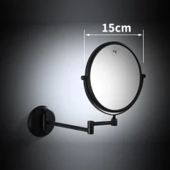 Bathroom Cosmetic Mirror Glass Brass Body and Stainless Steel Base Contemporary 1pc