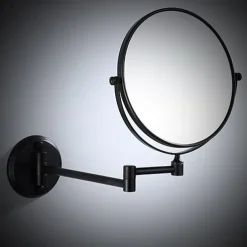 Bathroom Cosmetic Mirror Glass Brass Body and Stainless Steel Base Contemporary 1pc