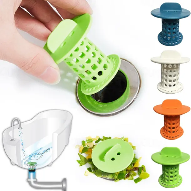 Bathroom Drain Hair Catcher Bath Stopper Plug Sink Strainer Filter Sewer Dredge Device Shower Hair Stopper Kitchen Bathroom Anti-clogging Bathroom Accessories