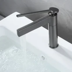 Bathroom Faucet Brass Brushed Gold Basin Faucet Mixer Tap Wash Basin Faucet Single Handle Hot Cold Lavotory Faucet