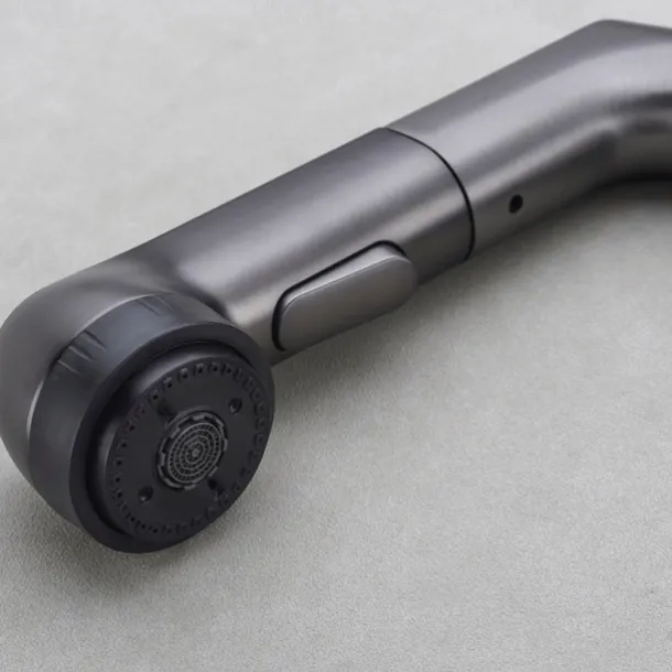 Bathroom Faucet LCD Digital Display Sink Mixer Basin Taps with Pull out Sprayer, Single Handle Liftable Spout Head 3 Mode, Brass Vessel Tap Washroom