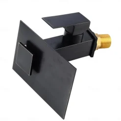 Bathroom Faucet LED Waterfall Spout 3 Color Changes with Temperature, Sink Mixer Mono Basin Taps, Single Handle One Hole Brass Washroom Vessel Tap Deck Mounted