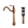 Bathroom Faucet Set,Antique Brass Single Handle One Hole Bath Taps with Drain