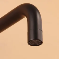 Bathroom Faucet Single Handle Matte Black Wall Installation One Hole Standard Spout Zinc Alloy Bathroom Faucet with Cold Water Only