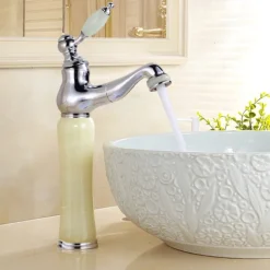 Bathroom Faucet Sink Mixer Basin Taps Short/Tall, Single Ceramic Handle Vessel Taps with Cold and Hot Hose for Washroom Bath