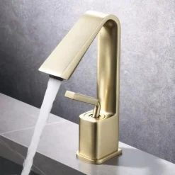 Bathroom Faucet Sink Mixer Basin Taps with Pop Up Drain, Monobloc Single Handle Washroom Vessel Tap with Cold and Hot Hose