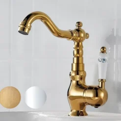 Bathroom Faucet Sink Mixer Basin Taps with Cold and Hot Hose, Deck Mounted Vessel Tap