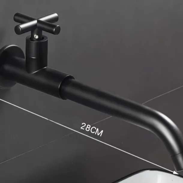 Bathroom Faucet Sink Only Cold Water Basin Taps Wall Mounted, 360 Rotates Single Handle Antique Brass Washroom Vessel Tap Black Chrome Golden White