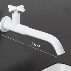 Bathroom Faucet Sink Only Cold Water Basin Taps Wall Mounted, 360 Rotates Single Handle Antique Brass Washroom Vessel Tap Black Chrome Golden White