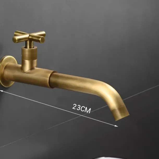 Bathroom Faucet Sink Only Cold Water Basin Taps Wall Mounted, 360 Rotates Single Handle Antique Brass Washroom Vessel Tap Black Chrome Golden White