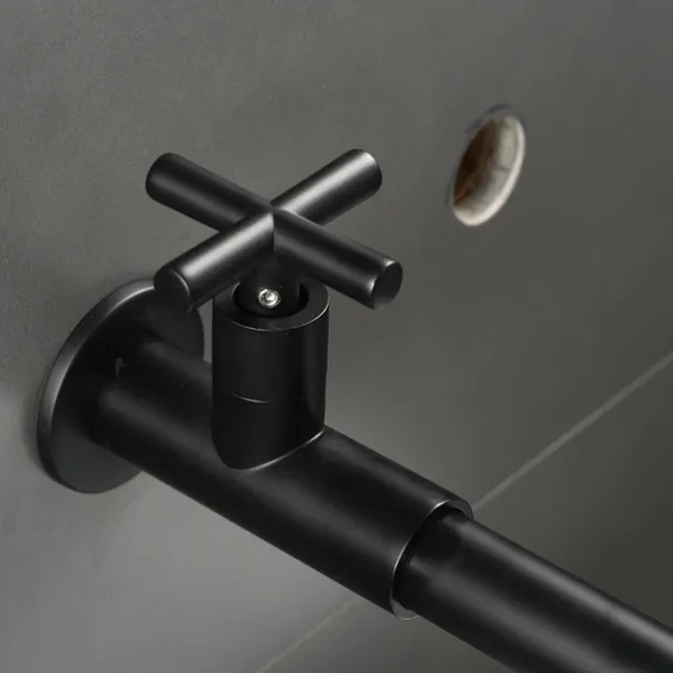 Bathroom Faucet Sink Only Cold Water Basin Taps Wall Mounted, 360 Rotates Single Handle Antique Brass Washroom Vessel Tap Black Chrome Golden White