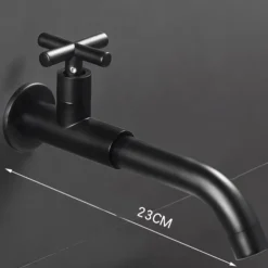 Bathroom Faucet Sink Only Cold Water Basin Taps Wall Mounted, 360 Rotates Single Handle Antique Brass Washroom Vessel Tap Black Chrome Golden White