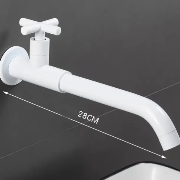 Bathroom Faucet Sink Only Cold Water Basin Taps Wall Mounted, 360 Rotates Single Handle Antique Brass Washroom Vessel Tap Black Chrome Golden White