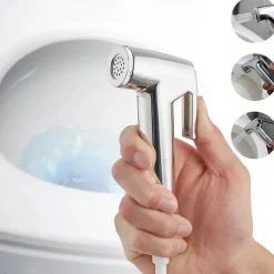 Bathroom Handheld Shower Bidet Shattaf Sprayer Set Wall Mount, Home Wash Toilet Hand Held Bidet Shower Spray Wall Bracket Hose Diaper Cleaning