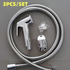 Bathroom Handheld Shower Bidet Shattaf Sprayer Set Wall Mount, Home Wash Toilet Hand Held Bidet Shower Spray Wall Bracket Hose Diaper Cleaning