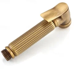 Bathroom Handheld Shower Bidet Shattaf Sprayer Set Wall Mount, Brass Gold Toilet Hand Held Bidet Shower Spray Wall Bracket Hose Diaper Cleaning