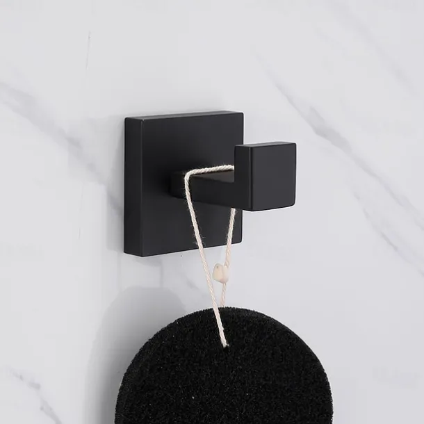 Bathroom Hardware Accessory Set,Stainless Steel Contain with Towel Bar,Robe Hook, Toliet Paper Holder and Bathroom Rack Wall Mounted Polished/Brushed/Painted Finishes