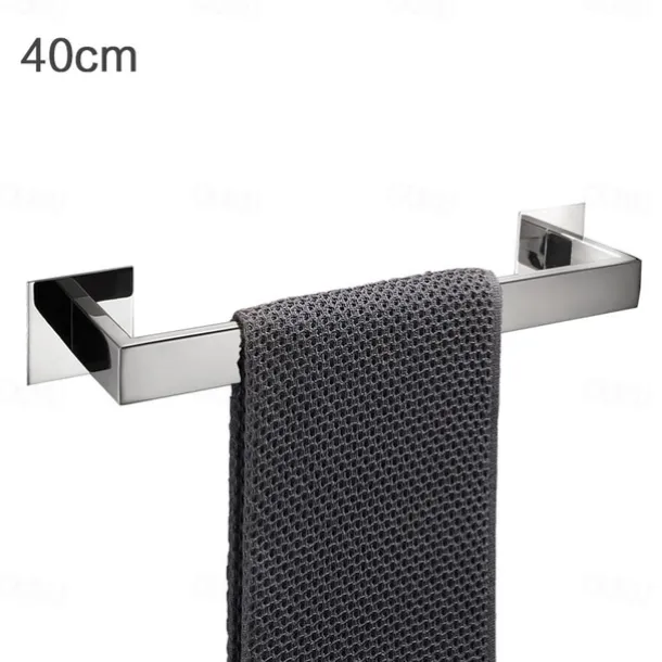 Bathroom Hardware Accessory Set,Self-Adhesive Wall Mounted Robe Hook,Chrome Stainless Steel Towel Bar, Towel Holder, Toilet Paper Holder