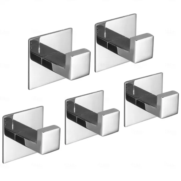 Bathroom Hardware Accessory Set,Self-Adhesive Wall Mounted Robe Hook,Chrome Stainless Steel Towel Bar, Towel Holder, Toilet Paper Holder