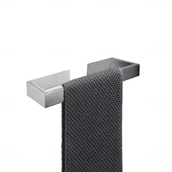 Bathroom Hardware Accessory Set Self-adhesive 304 Stainless Steel Include Robe Hook, Towel Bar, Towel Holder and Toilet Paper Holder Silver 1or3or4 pcs