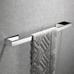 Bathroom Hardware Accessory Set Self-adhesive 304 Stainless Steel Include Robe Hook, Towel Bar, Towel Holder and Toilet Paper Holder Silver 1or3or4 pcs