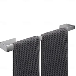 Bathroom Hardware Accessory Set Self-adhesive 304 Stainless Steel Include Robe Hook, Towel Bar, Towel Holder and Toilet Paper Holder Silver 1or3or4 pcs