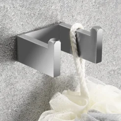 Bathroom Hardware Accessory Set Self-adhesive 304 Stainless Steel Include Robe Hook, Towel Bar, Towel Holder and Toilet Paper Holder Silver 1or3or4 pcs