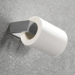 Bathroom Hardware Accessory Set Include Robe Hook, Towel Bar, Towel Holder, Toilet Paper Holder, Self-adhesive Brushed Stainless Steel Silvery